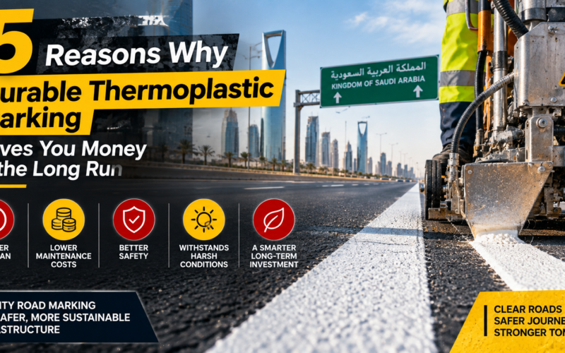 Road marking and traffic safety services in Qatar including thermoplastic marking, road studs and traffic signage